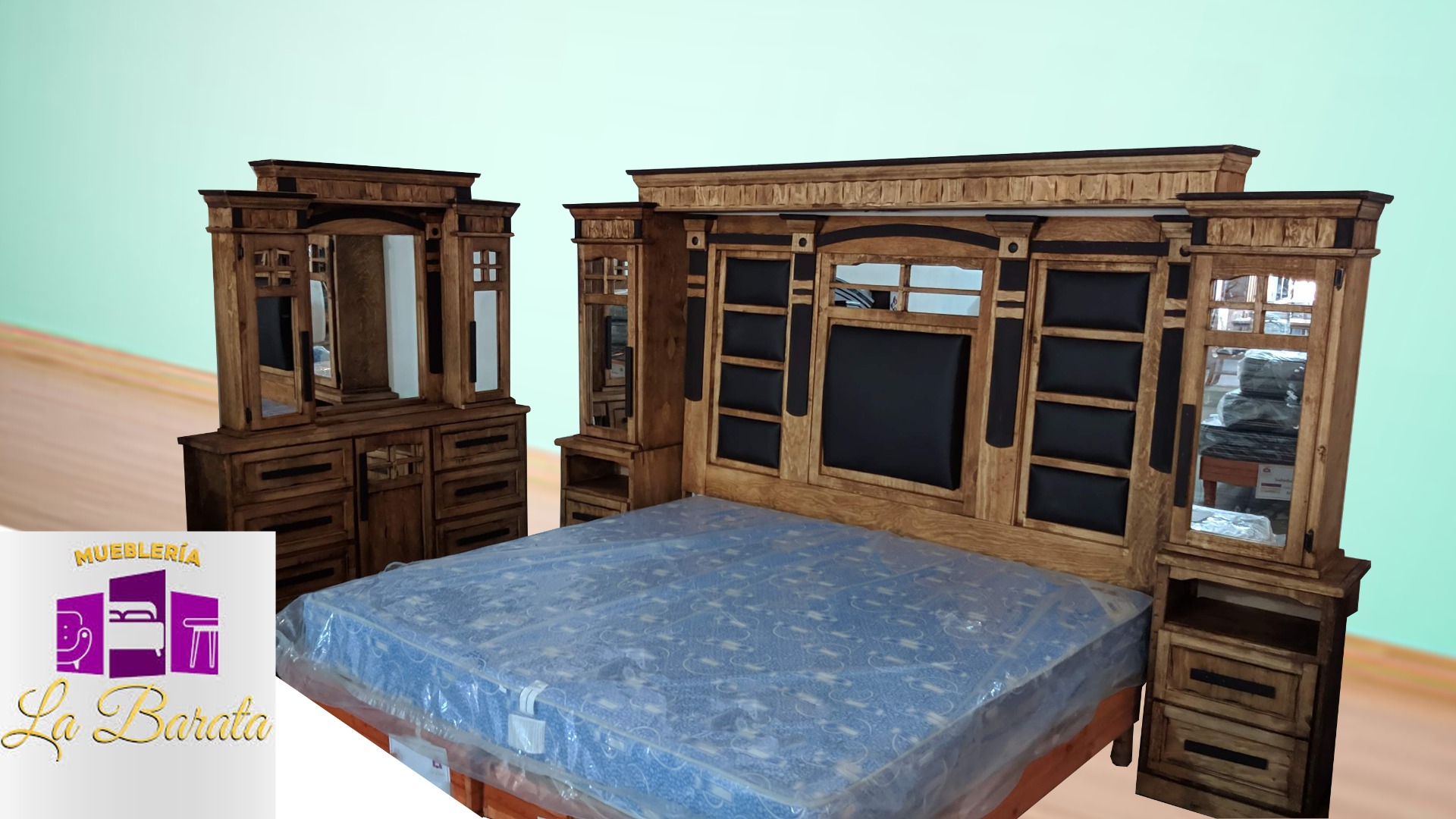 Recámara Rústica Siux Mueblerialabarata